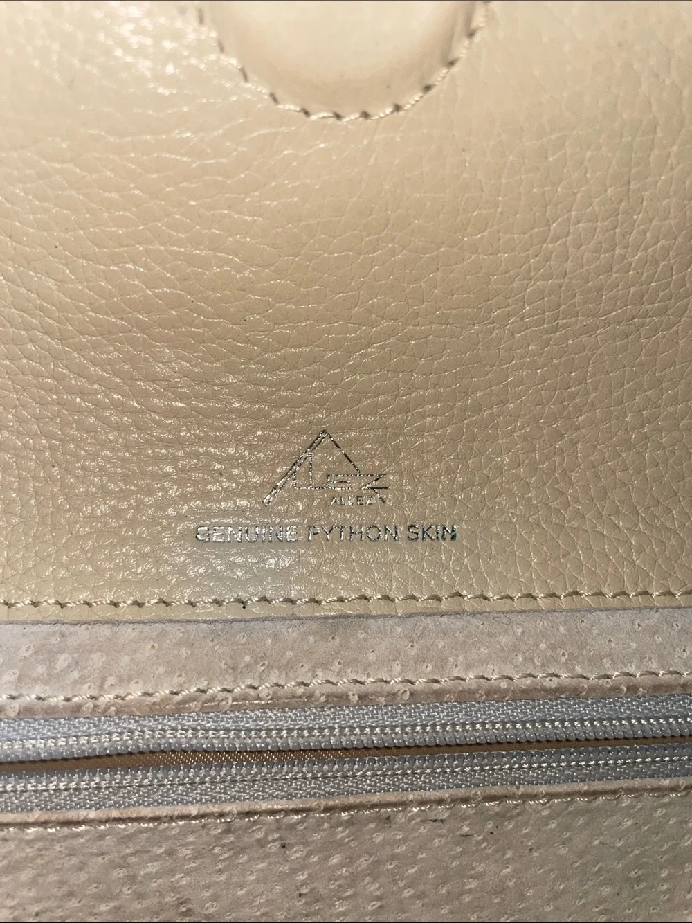 Snake Clutch in Neutral Cream and Brown